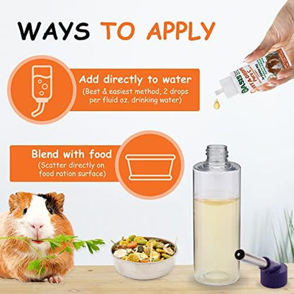 Concentrated orange flavor small animal liquid vitamin close up