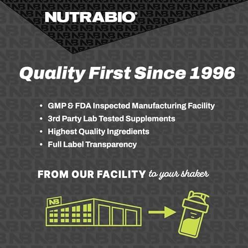 NutraBio Creatine Monohydrate container next to a mixing shaker bottle