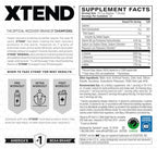 Xtend BCAA powder supplement nutritional facts label close-up