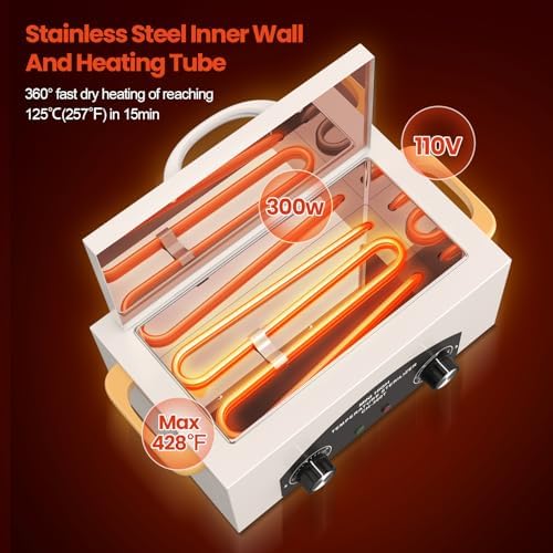 Open view of SalonDepot 2L stainless steel sterilization chamber