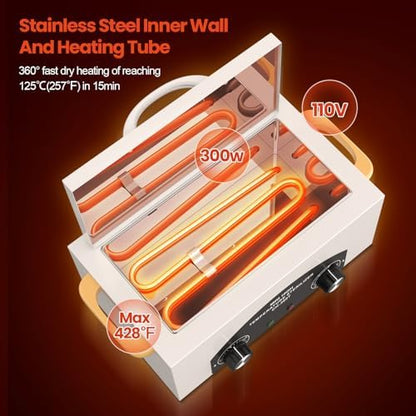 Open view of SalonDepot 2L stainless steel sterilization chamber