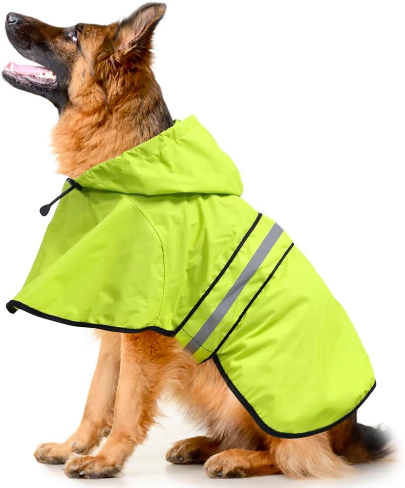 Reflective Dog Rain Coat - Waterproof Adjustable Pet Rain Jacket, Lightweight Dog Hooded Poncho Raincoat for Small to X- Large Dogs and Puppies (Pink, Large) - Image 14