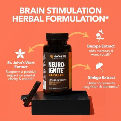 Authentic USA imported Havasu Nutrition brain supplement for mental clarity package back view