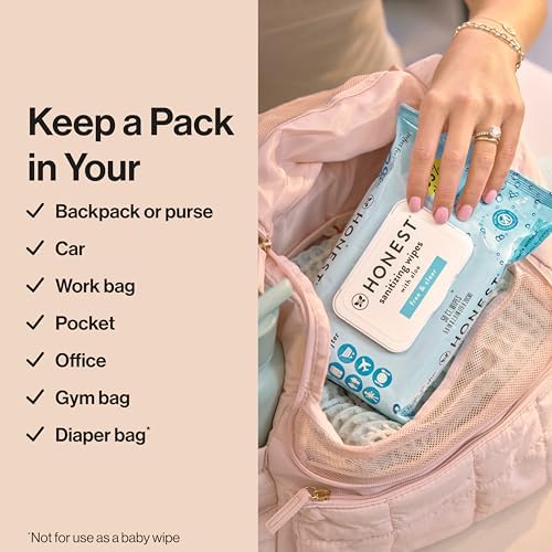 The Honest Company Fragrance-Free Sanitizing Alcohol Wipes, Antibacterial Safe for Hands, Kills 99% of Germs, Made With Aloe, 50 Count (1 Pack) - Image 6