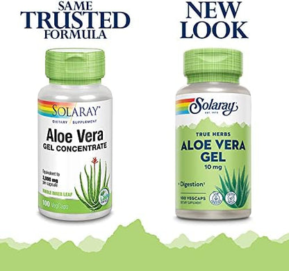 Solaray Aloe Vera Gel 200X supplement facts panel indicating inner leaf ingredients