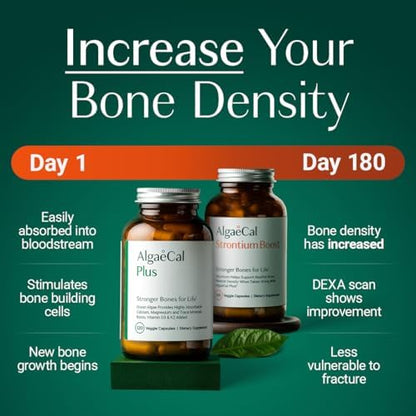 AlgaeCal Plus plant-based calcium supplement bottle label