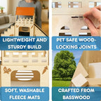 OtterPets Extra Large Bunny Hideout, Cozy Rabbit Castle with Fleece Mats, Wooden Rabbit Hideout, Bunny House Indoor Indoor, Chinchilla, Guinea Pig House (Pet Safe Wood Joints) - Image 4