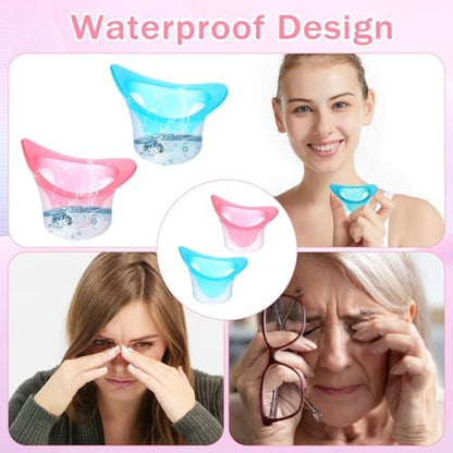 Travel friendly silicone eye bath set for daily hygiene.