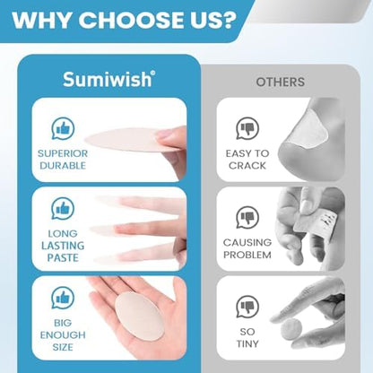 Sumiwish foot care sticker showing the strong adhesive backing for long lasting hold.