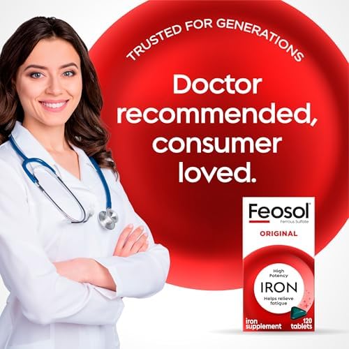 Feosol one hundred and twenty coated tablets non heme iron supplement for immune health