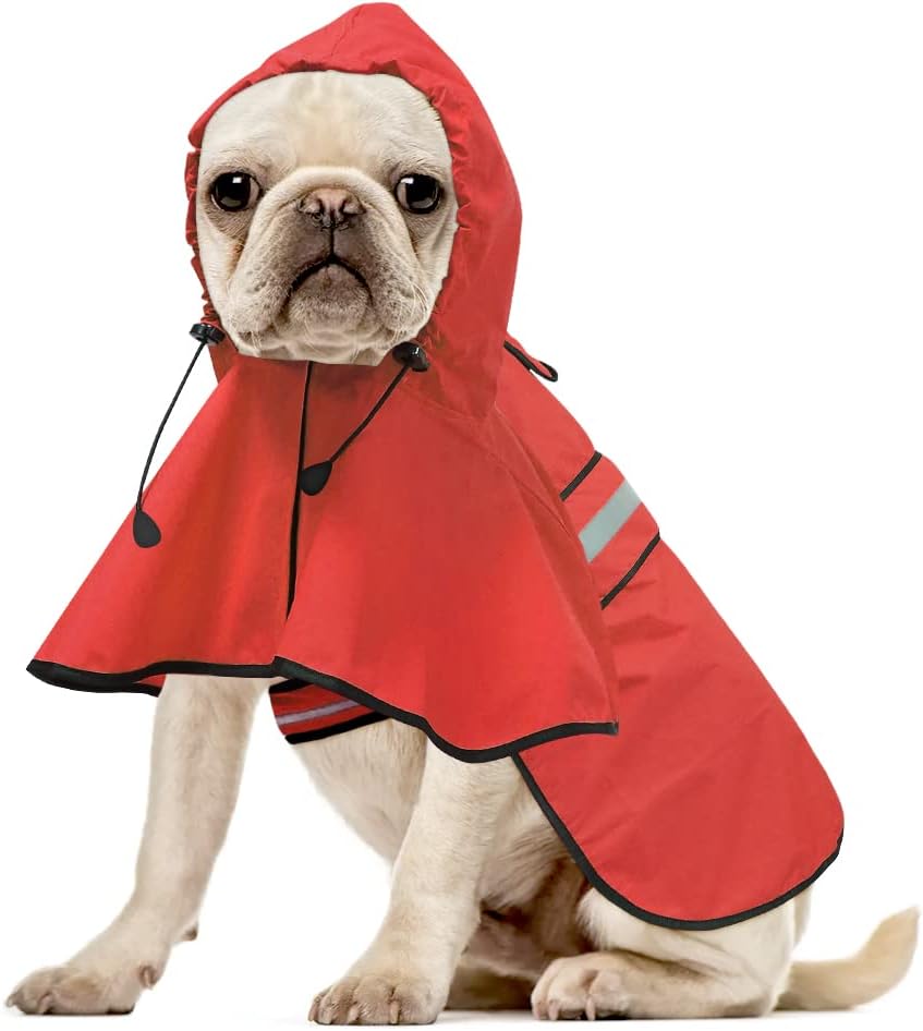 Reflective Dog Rain Coat - Waterproof Adjustable Pet Rain Jacket, Lightweight Dog Hooded Poncho Raincoat for Small to X- Large Dogs and Puppies (Pink, Large) - Image 9