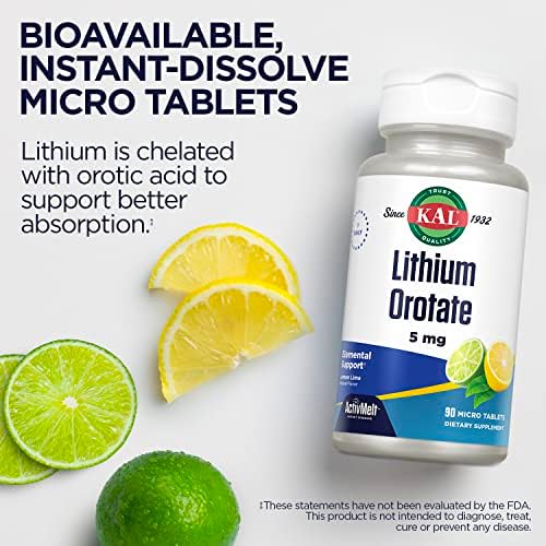 KAL ActivMelt chelated lithium dietary supplement directional instructions