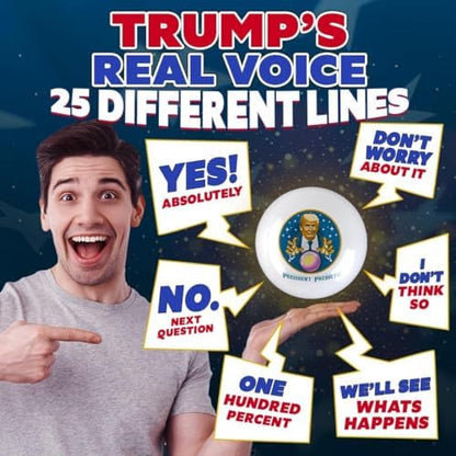 President Predicto Donald Trump ball showing multicolor LED light effects