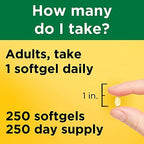 Close up of Nature Made Vitamin D3 yellow liquid softgels in capsule form
