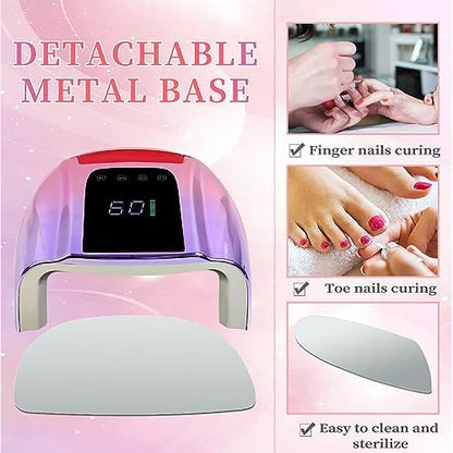 Bomoqing portable nail dryer in use curing gel polish
