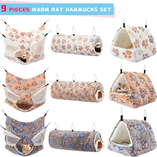 Plush hanging bed for hamster and rat cage