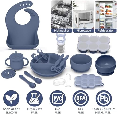 Adjustable silicone bib and sippy cup for toddlers