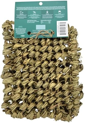 Oxbow Timothy Hay Hide & Seek Mat, Small - Rabbit & Guinea Pig Toys for Chewing & Relaxation, Enrichment for Bunny, Hamster, Chinchilla, Rat, Timothy Hay Small Animal Cage Accessories - Image 3