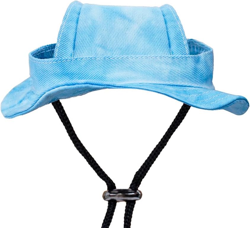 Dogs and Cats Sunshade Anti-Strangulation Hat Anti-Peeling Ears Adjustable Rope Buckle Bucket Hat Pet Supplies (Bright Pink, Medium) - Image 10