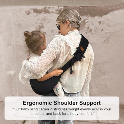 Huefain portable cotton carrier pack showing both black and beige options