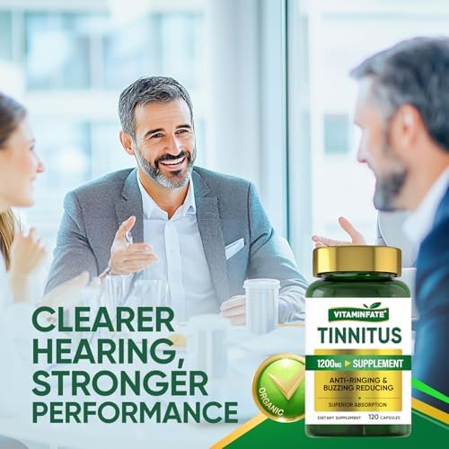 Vitaminfate Tinnitus Supplement side label displaying ingredient facts and dosage