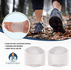 Doctor-developed gel foot sleeves showing flexible compression material.