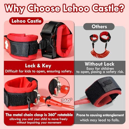 Close up of Lehoo Castle anti lost wrist link with lock