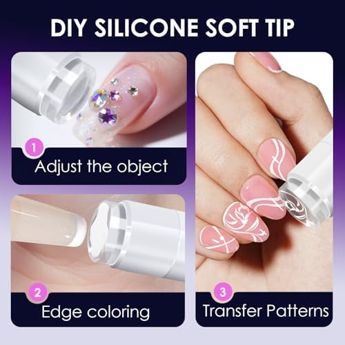 Included soft silicone heads for French manicure and nail art