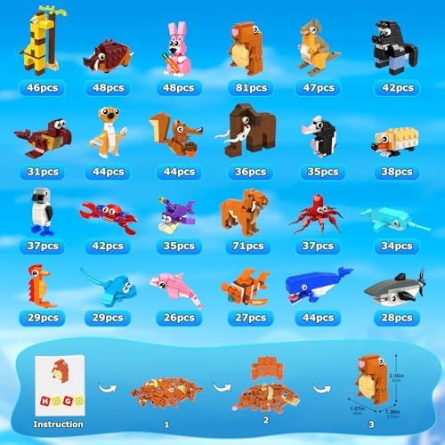 Close up of non-toxic interlocking plastic pieces from the Hogokids one thousand piece set