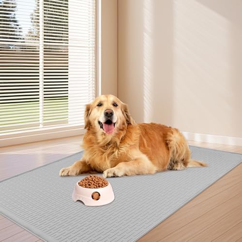 Bartuke dog food mat easy cleaning under kitchen sink