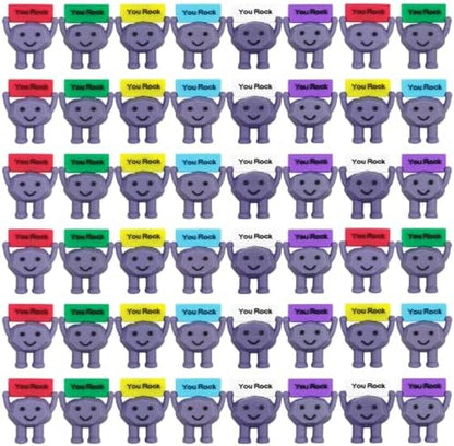 Detailed view of the miniature motivational tokens packaged neatly for party favors and easter basket stuffers.