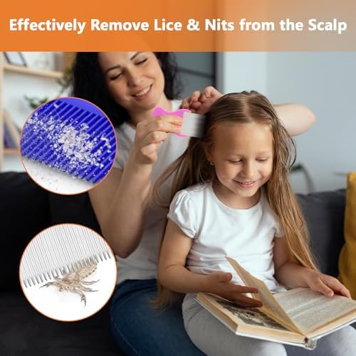 Aphrordity lice combs being used on wet hair for nit extraction