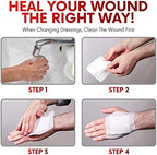 Hospital grade protective wound care packaging of Healqu thirty pack island dressing.