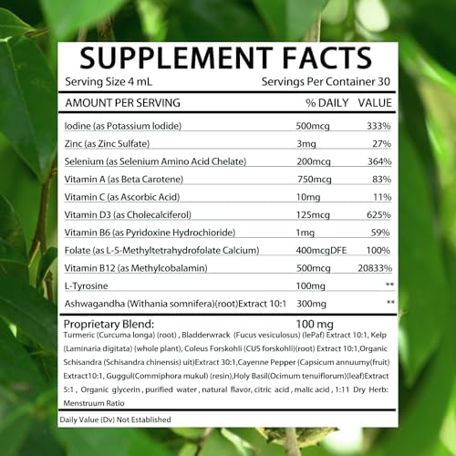 Kindled authentic USA imported liquid iodine and selenium supplement facts label.