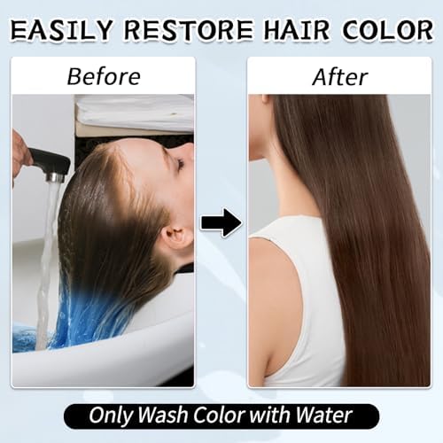 Byhoo temporary blue hair color cream application on dark hair strands
