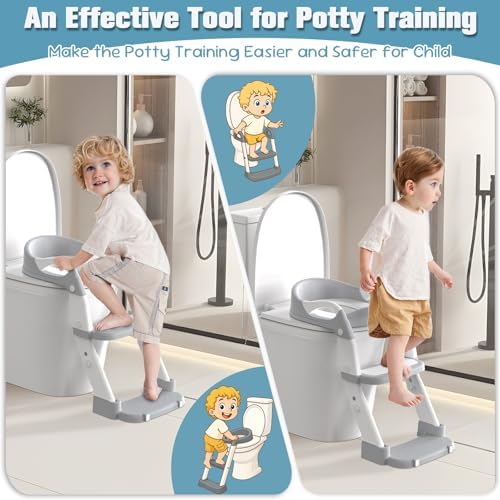 Side view of Jabaka Circle potty chair installed over an adult toilet bowl