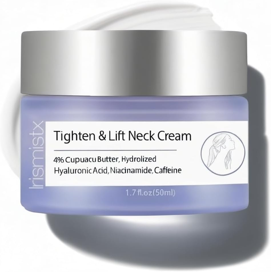 Irismistx StriVectin Tighten and Lift Neck Cream jar front view showing packaging details.
