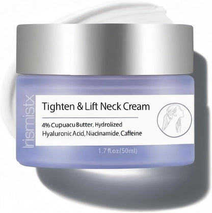Irismistx StriVectin Tighten and Lift Neck Cream jar front view showing packaging details.