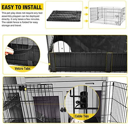 Aivituvin Pet Playpen Guinea Pig Cage Small Animal Rabbit Exercise Pen with Waterproof Floor Liner - Extension Playpen ONLY - Image 6