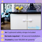 Close up of Booboo safety lock adhesive backing