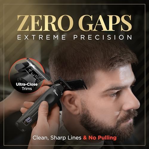 Ergonomic handle detail of the imported high torque brushless motor beard trimmer