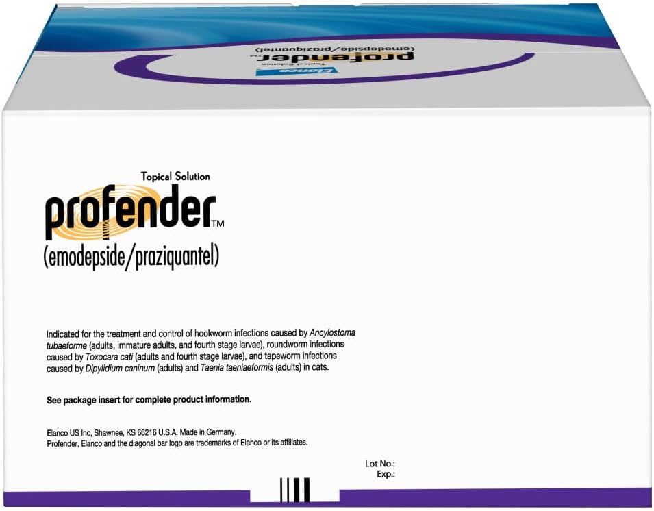Purple box Profender dewormer for cats