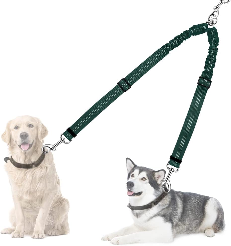 AUTOWT Double Dog Leash, No Tangle 360 degreesSwivel Rotation Reflective Lead Attachment Adjustable Length Dual Two Dogs Lead Splitter, Comfortable Shock Absorbing Walking Training for 2 Dogs - Image 9