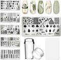 AddFavor Nail Art Stamper Kit with 6 plates and silicone tools