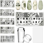 AddFavor Nail Art Stamper Kit with 6 plates and silicone tools