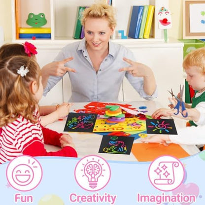 Premium non-toxic rainbow scratch paper arts and crafts supplies for school classroom party favors