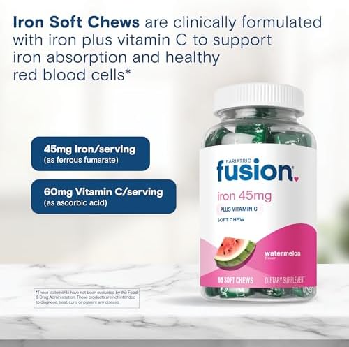 USA imported Bariatric Fusion iron soft chews for post-weight loss surgery care