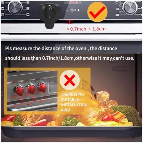 Side profile of baby safety oven lock installed on kitchen oven
