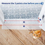 Oroonoko pet barrier mat being trimmed with scissors to demonstrate the easy to cut feature.