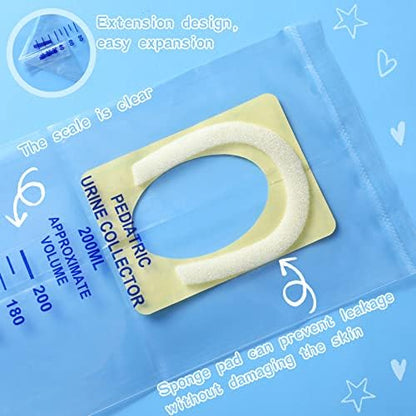 Sosation clear pediatric urine catcher with hypoallergenic adhesive strip
